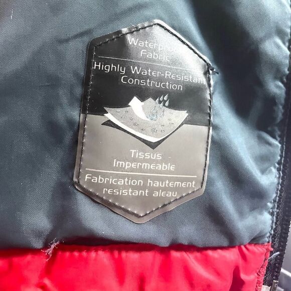 Columbia Puffer Waterproof Red/Gray Hooded Jacket Kid’s 4/5 Front Zipper - Picture 6 of 9